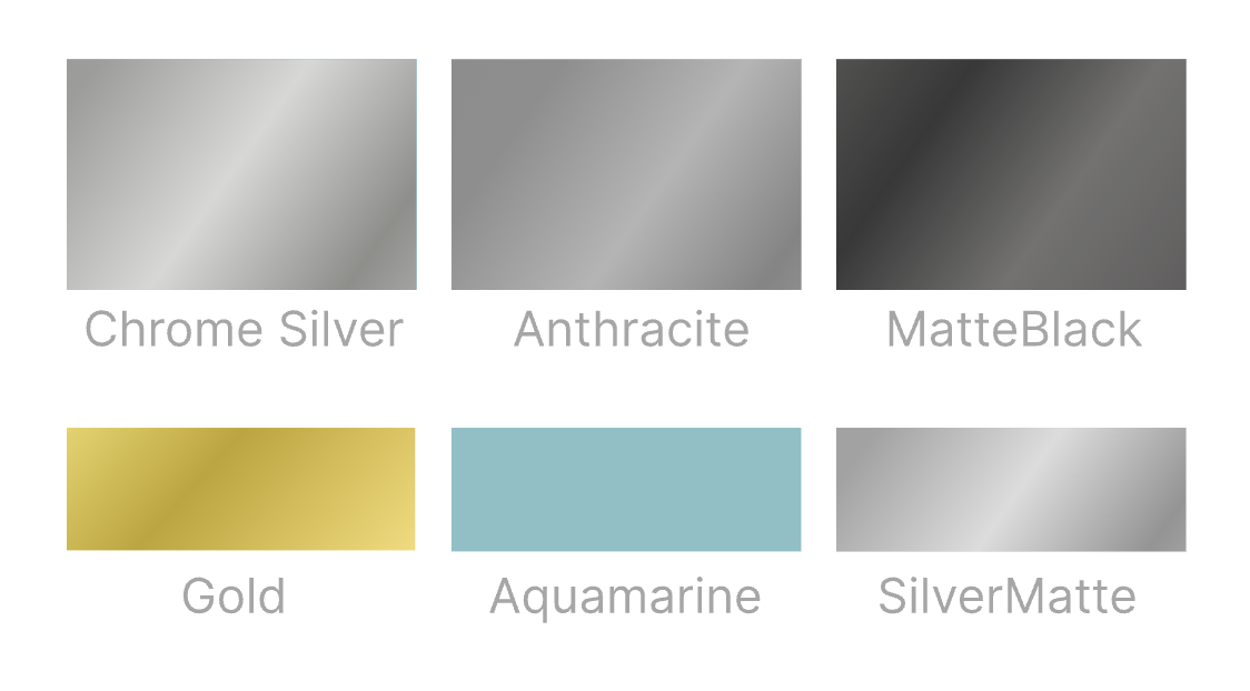 6 available color options for boat letters