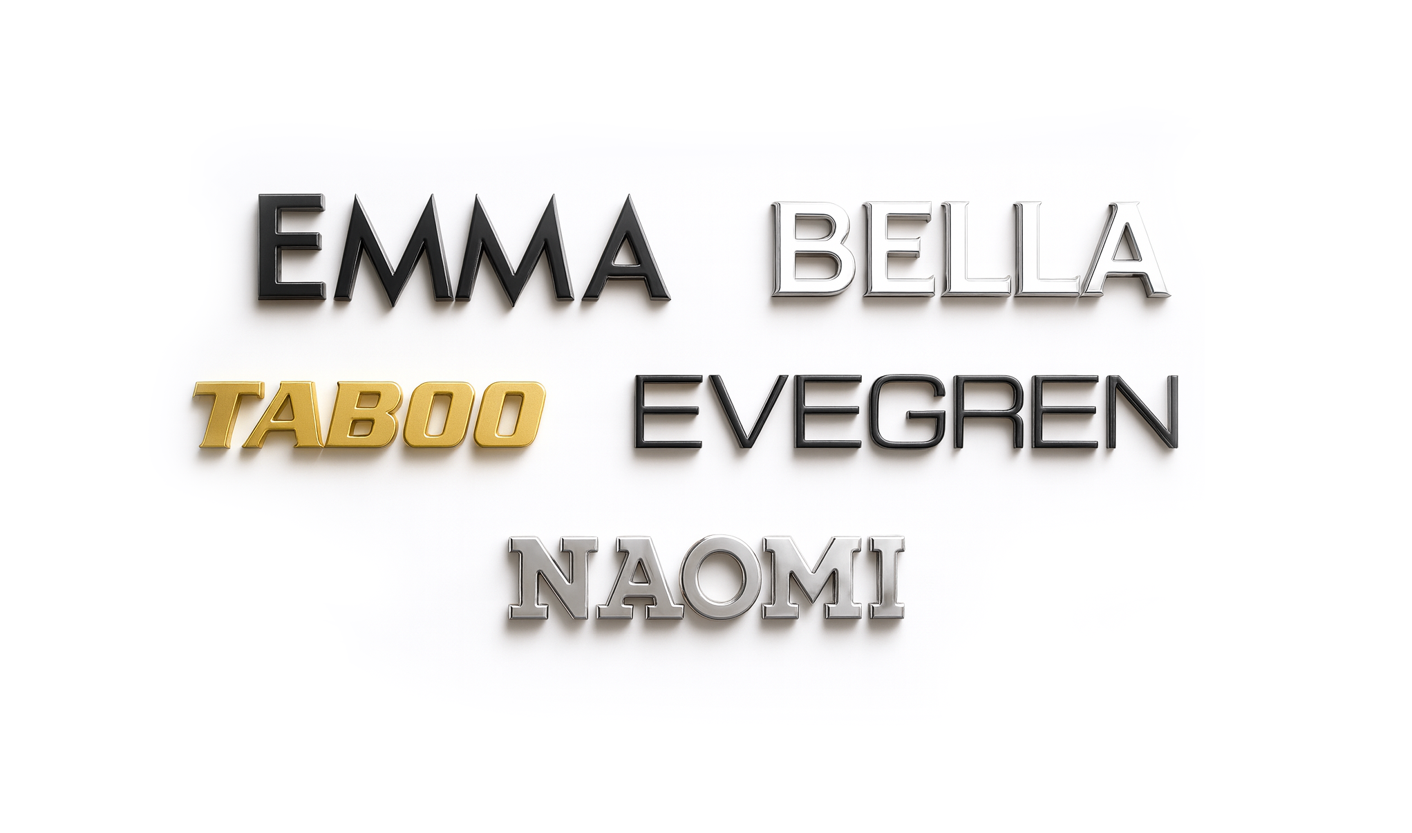 5 available font styles